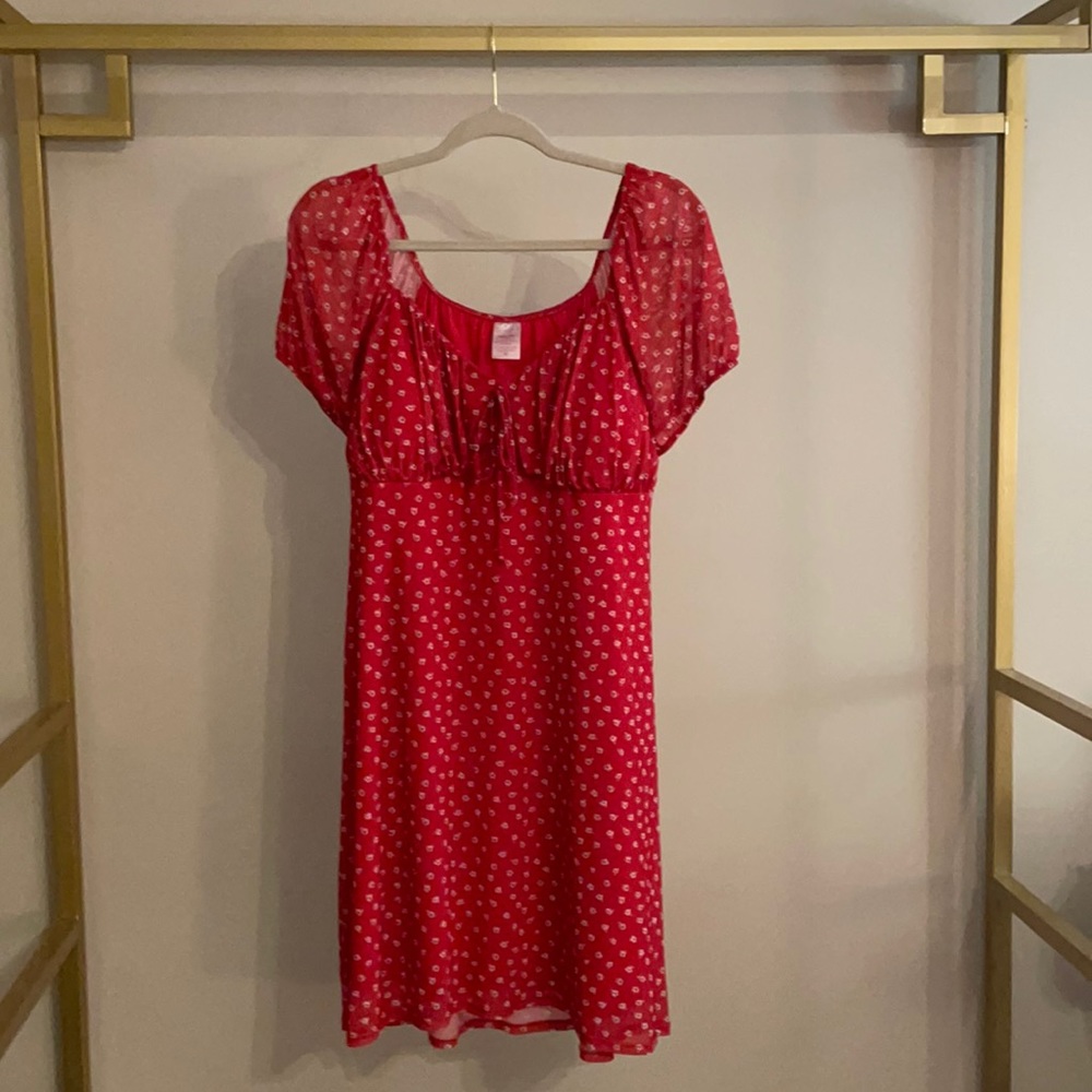 No Boundaries Red Floral Print Dress Size xxxl